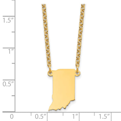 Vergoldet Sterlingsilber /gold Indiana State Halskette