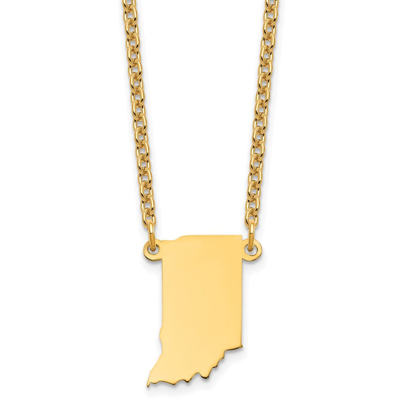 Vergoldet Sterlingsilber /gold Indiana State Halskette