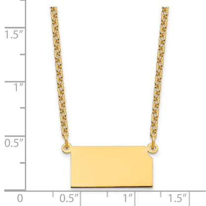 Vergoldet Sterlingsilber /gold Kansas State Halskette