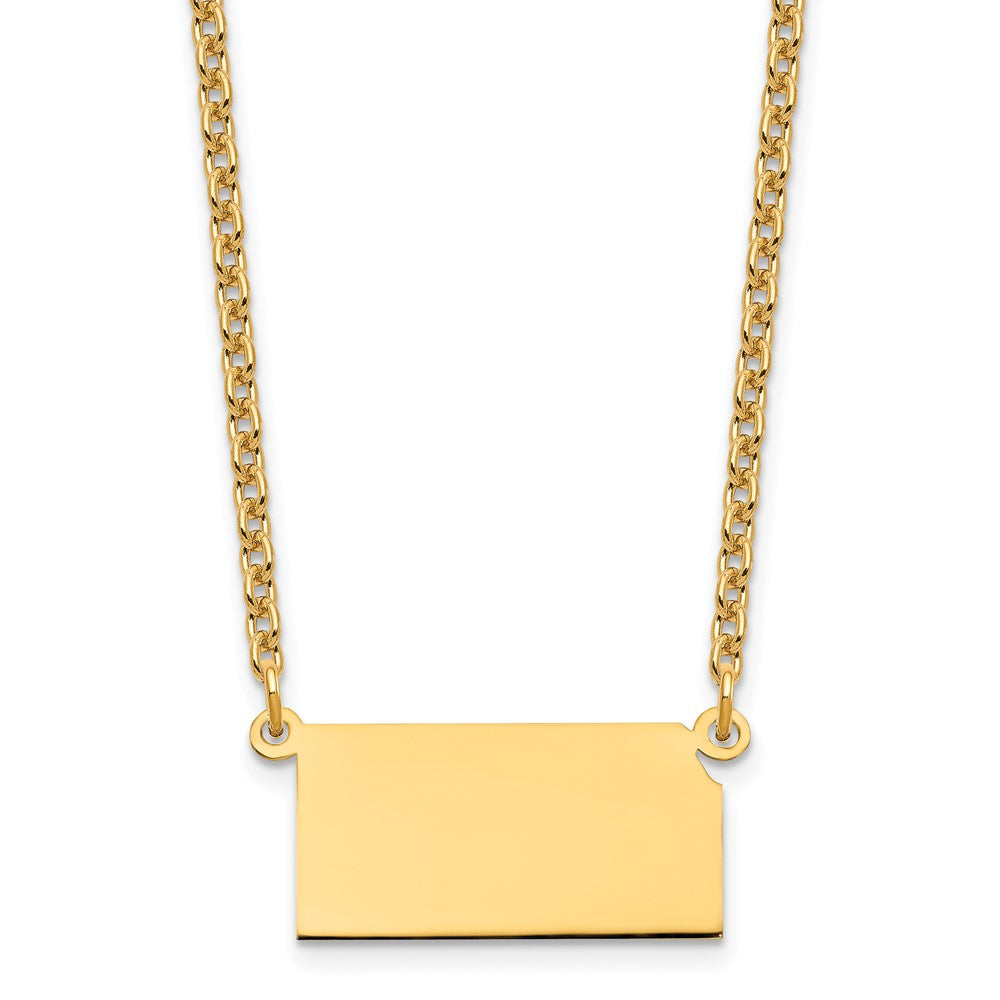 Vergoldet Sterlingsilber /gold Kansas State Halskette