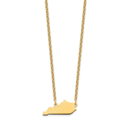 Vergoldet Sterlingsilber /gold Kentucky State Halskette