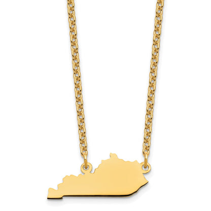 Vergoldet Sterlingsilber /gold Kentucky State Halskette