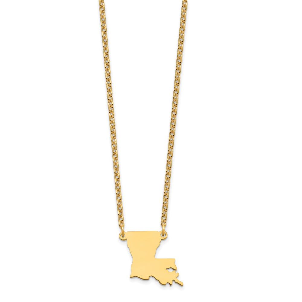Vergoldet Sterlingsilber /gold Louisiana State Halskette