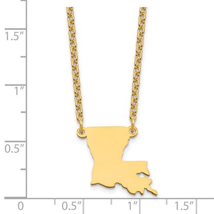 Vergoldet Sterlingsilber /gold Louisiana State Halskette
