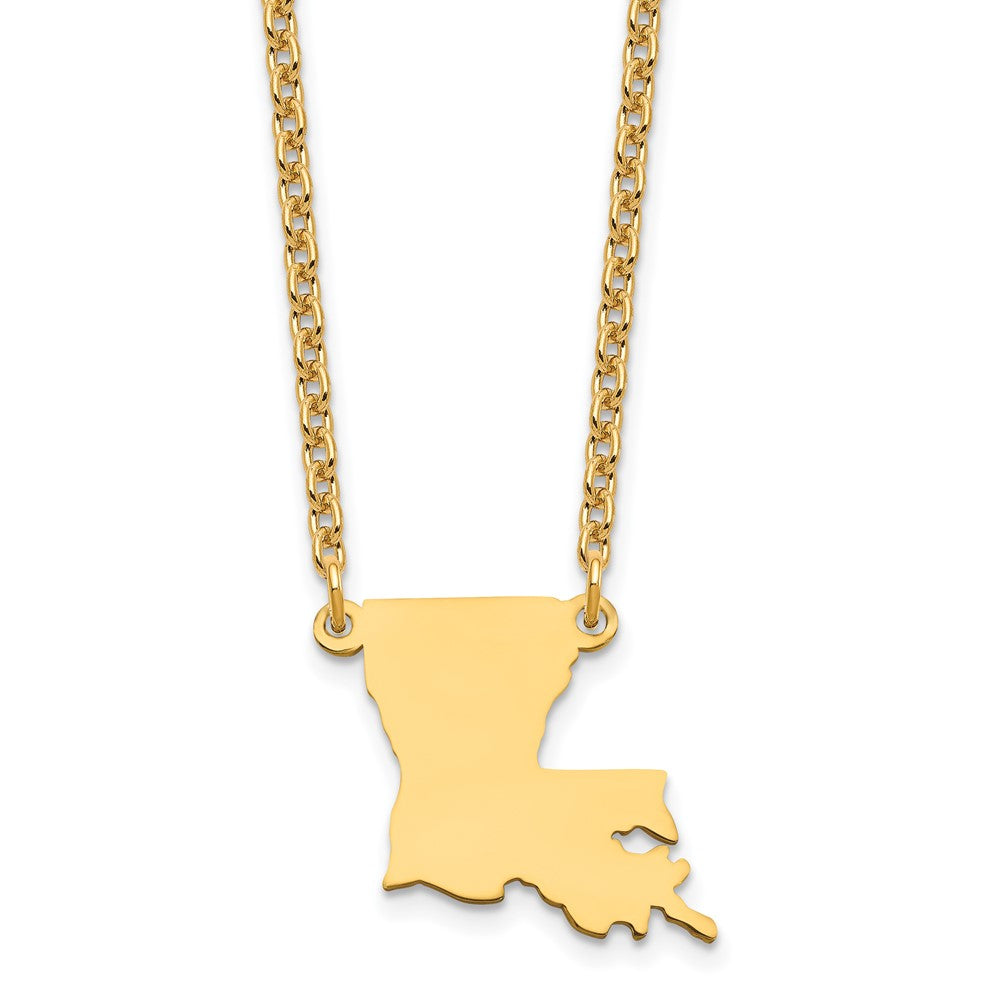 Vergoldet Sterlingsilber /gold Louisiana State Halskette