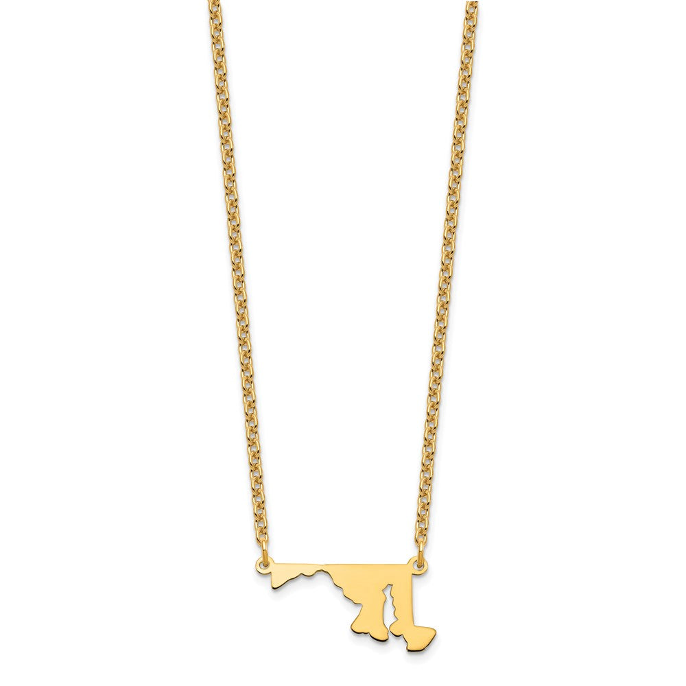 Vergoldet Sterlingsilber /gold Maryland State Halskette