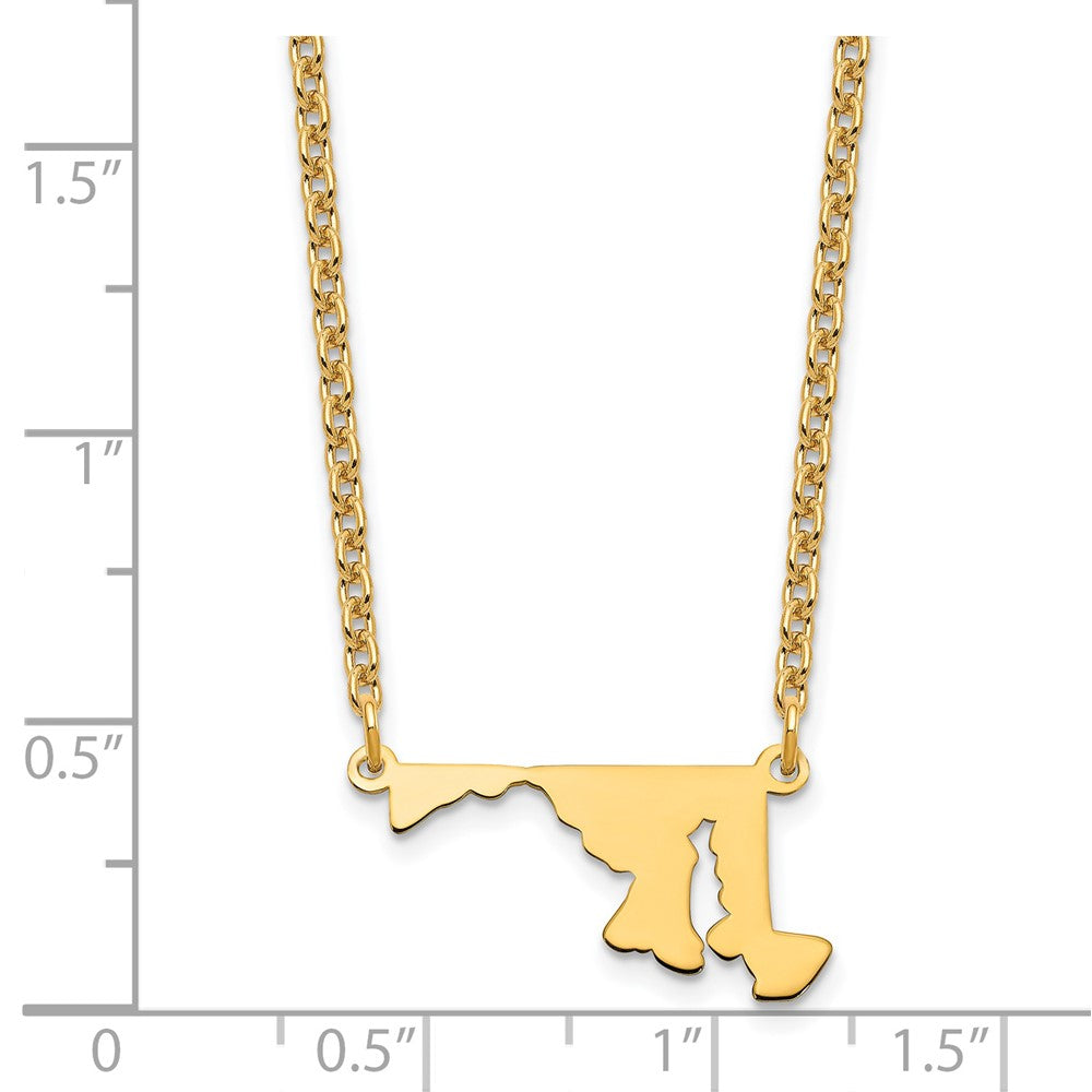 Vergoldet Sterlingsilber /gold Maryland State Halskette