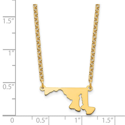 Vergoldet Sterlingsilber /gold Maryland State Halskette