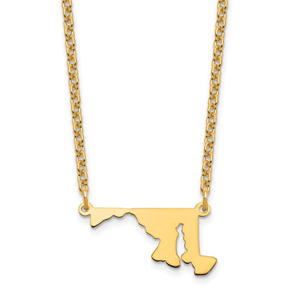 Vergoldet Sterlingsilber /gold Maryland State Halskette