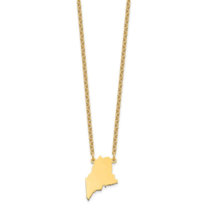 Vergoldet Sterlingsilber /gold Maine State Halskette