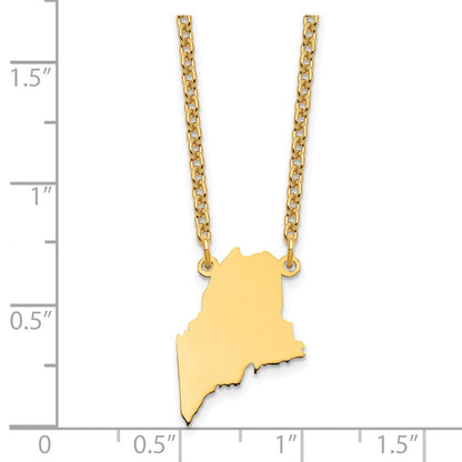 Vergoldet Sterlingsilber /gold Maine State Halskette