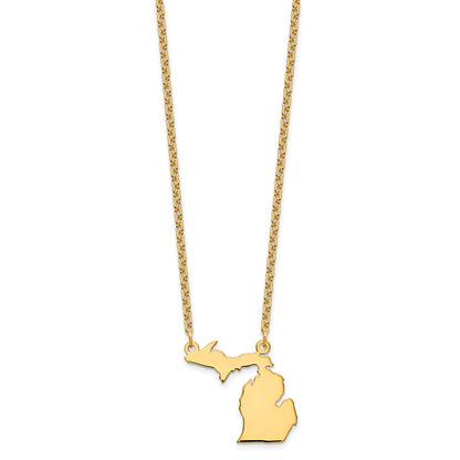 Vergoldet Sterlingsilber /gold Michigan State Halskette