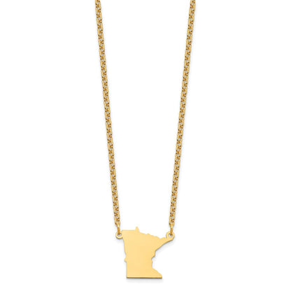 Vergoldet Sterlingsilber /gold Minnesota State Halskette