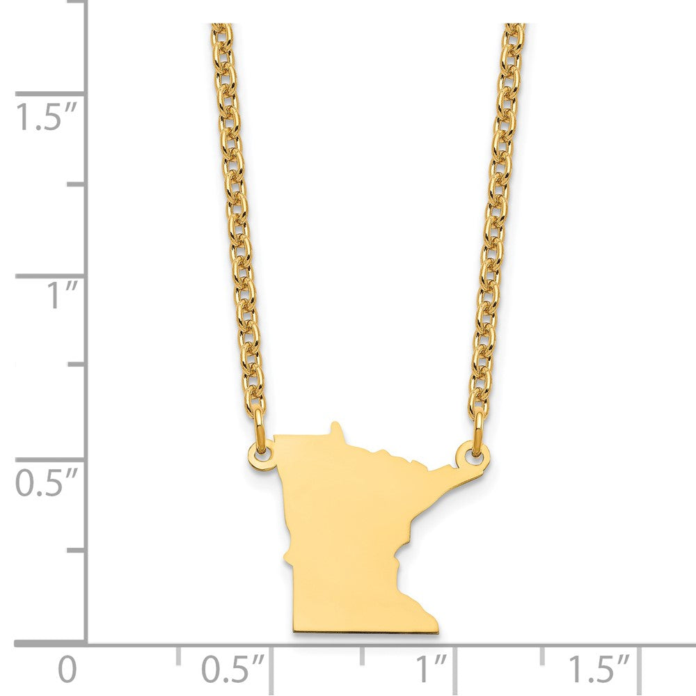 Vergoldet Sterlingsilber /gold Minnesota State Halskette