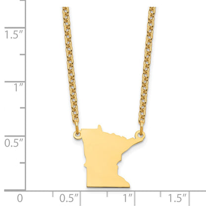 Vergoldet Sterlingsilber /gold Minnesota State Halskette
