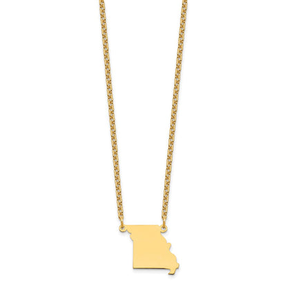 Vergoldet Sterlingsilber /gold Missouri State Halskette