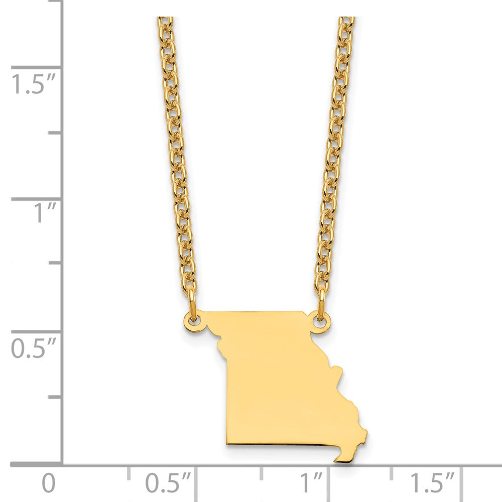 Vergoldet Sterlingsilber /gold Missouri State Halskette