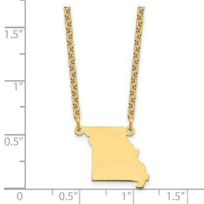 Vergoldet Sterlingsilber /gold Missouri State Halskette