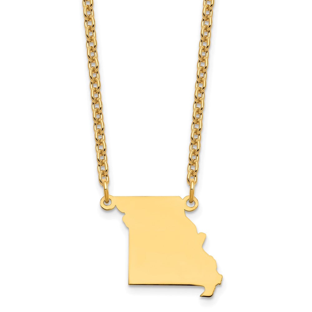 Vergoldet Sterlingsilber /gold Missouri State Halskette