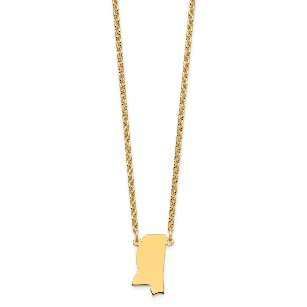 Vergoldet Sterlingsilber /gold Mississippi State Halskette