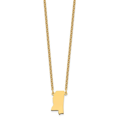 Vergoldet Sterlingsilber /gold Mississippi State Halskette