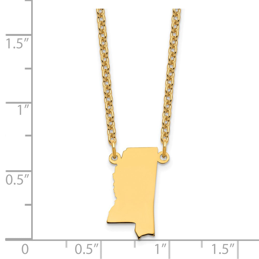 Vergoldet Sterlingsilber /gold Mississippi State Halskette