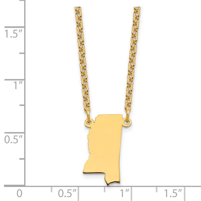 Vergoldet Sterlingsilber /gold Mississippi State Halskette