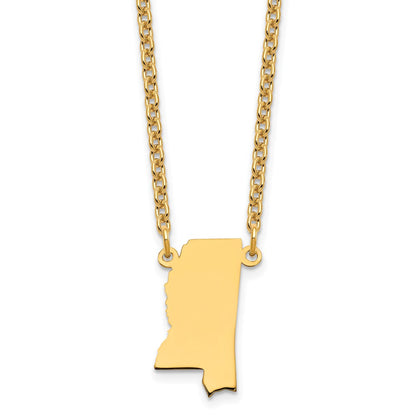 Vergoldet Sterlingsilber /gold Mississippi State Halskette