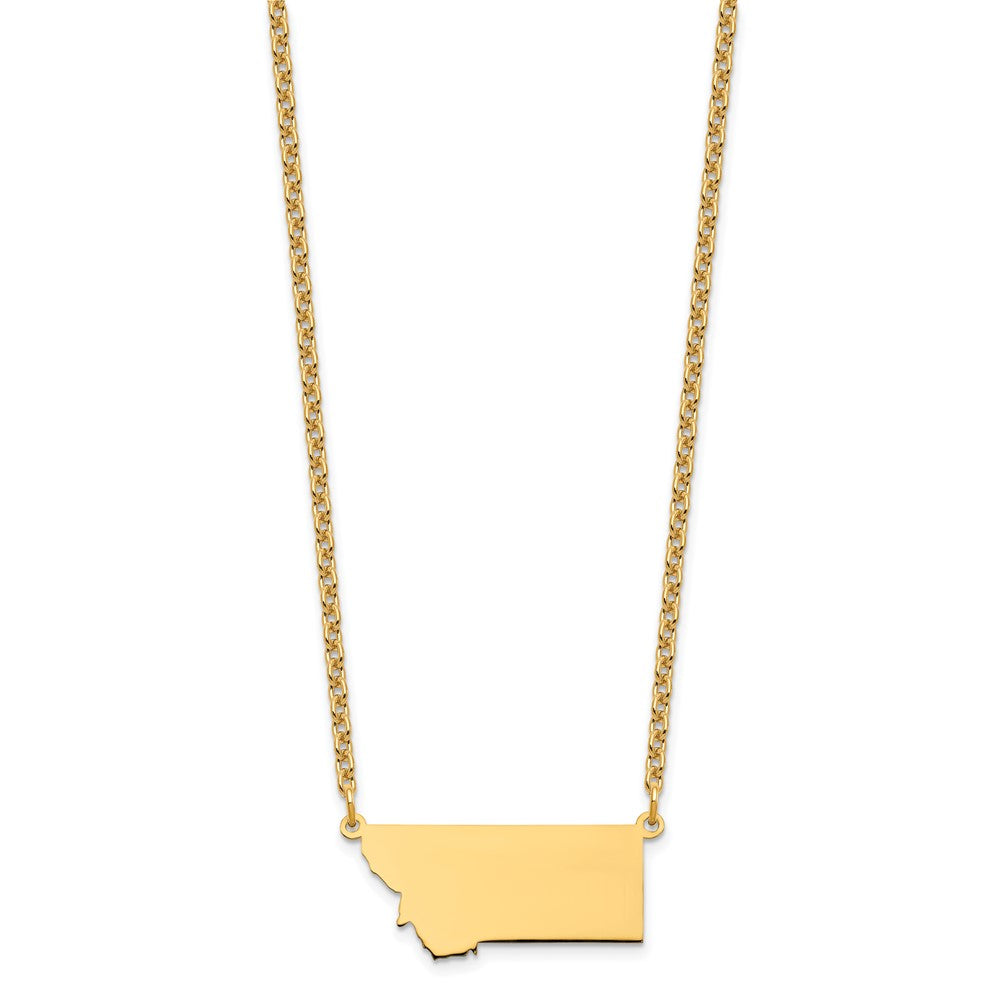 Vergoldet Sterlingsilber /gold Montana State Halskette