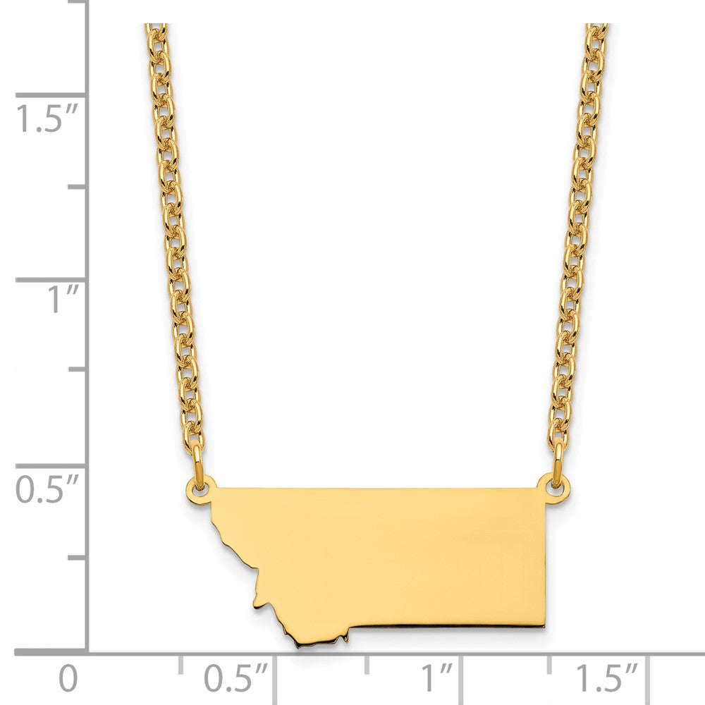Vergoldet Sterlingsilber /gold Montana State Halskette