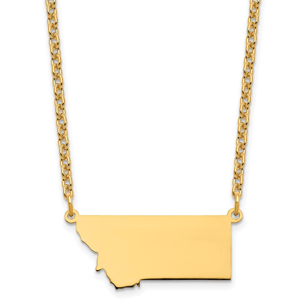 Vergoldet Sterlingsilber /gold Montana State Halskette