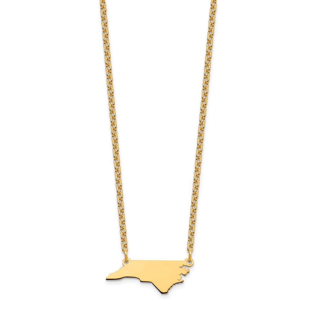 Vergoldet Sterlingsilber /gold North Carolina State Halskette