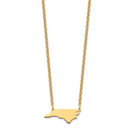 Vergoldet Sterlingsilber /gold North Carolina State Halskette