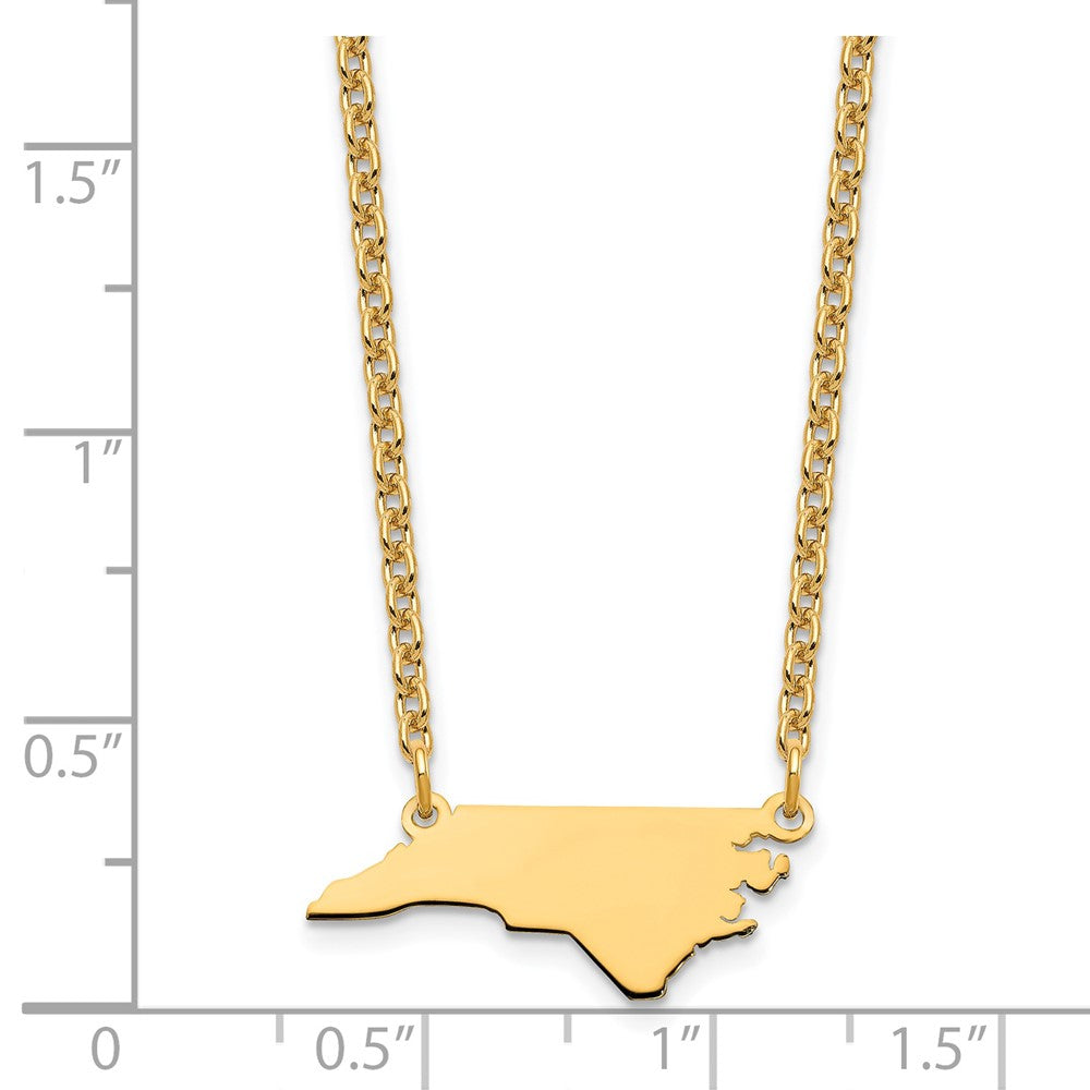 Vergoldet Sterlingsilber /gold North Carolina State Halskette