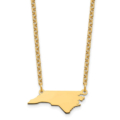 Vergoldet Sterlingsilber /gold North Carolina State Halskette