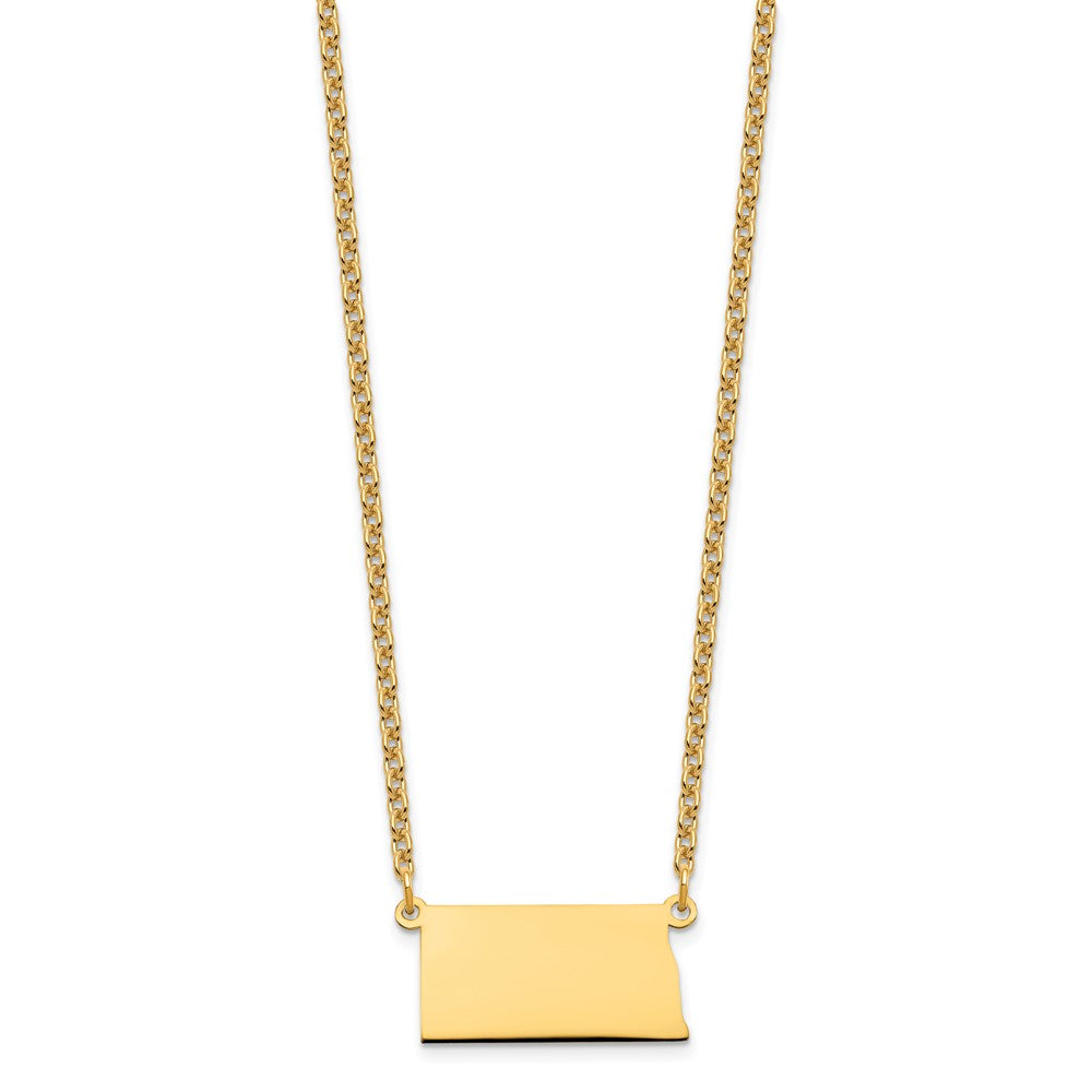 Vergoldet Sterlingsilber /gold North Dakota State Halskette