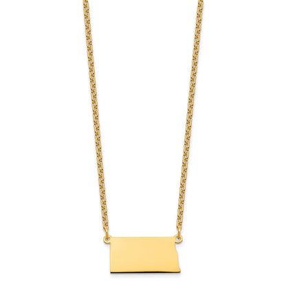 Vergoldet Sterlingsilber /gold North Dakota State Halskette