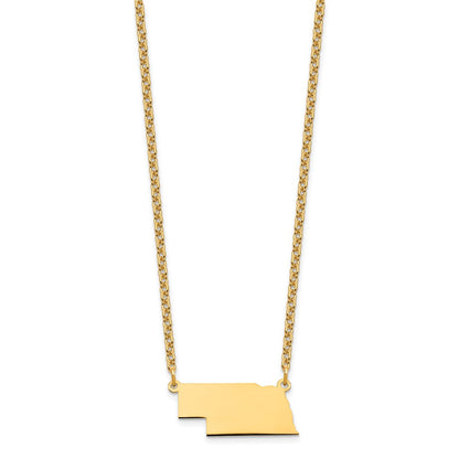 Vergoldet Sterlingsilber /gold Nebraska State Halskette