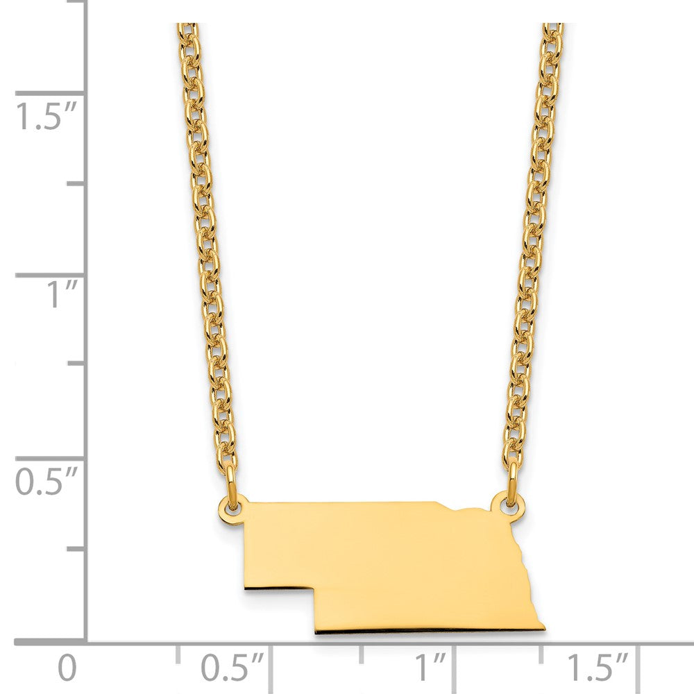 Vergoldet Sterlingsilber /gold Nebraska State Halskette