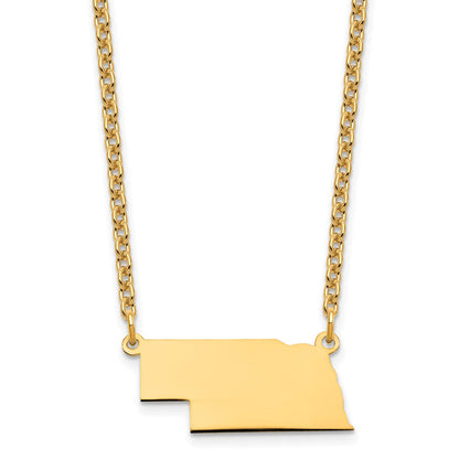 Vergoldet Sterlingsilber /gold Nebraska State Halskette