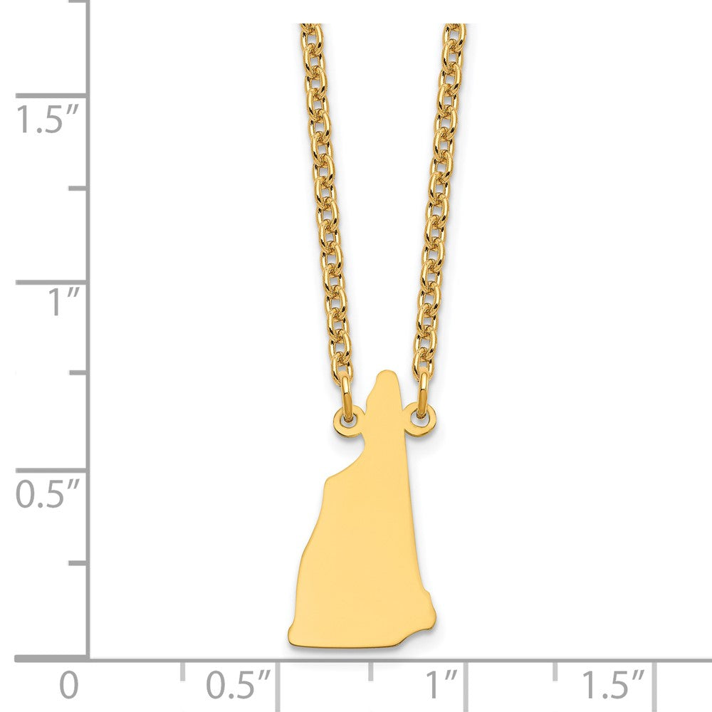 Vergoldet Sterlingsilber /gold New Hampshire State Halskette