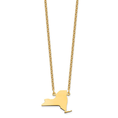 Vergoldet Sterlingsilber /gold New York State Halskette