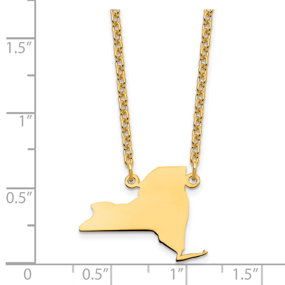 Vergoldet Sterlingsilber /gold New York State Halskette