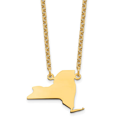 Vergoldet Sterlingsilber /gold New York State Halskette