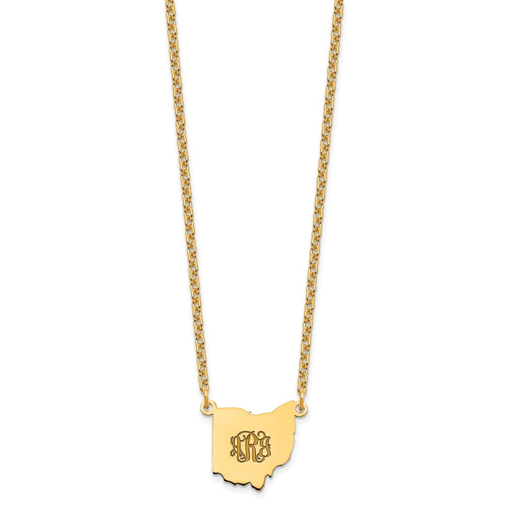 Vergoldet Sterlingsilber /gold Ohio State Halskette