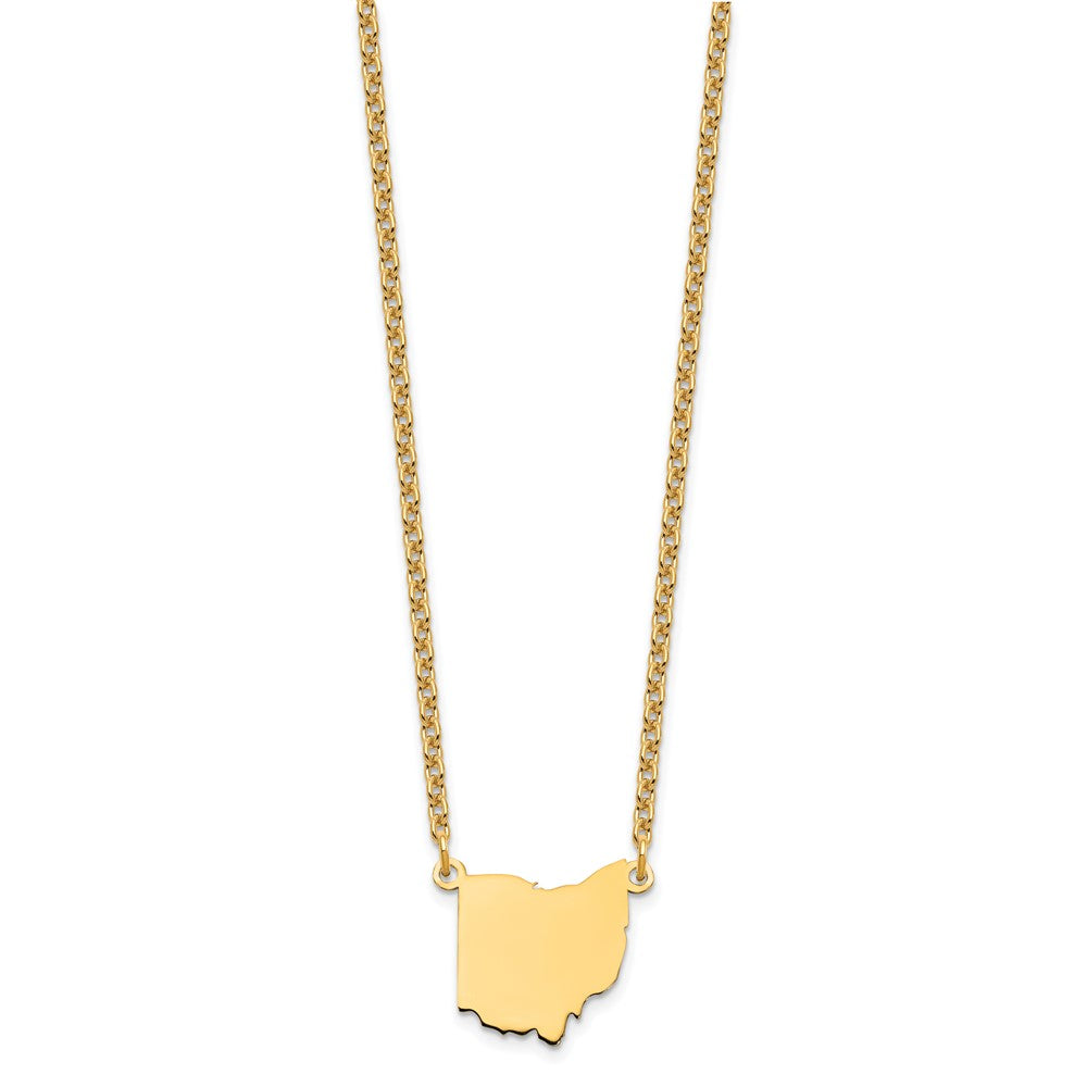 Vergoldet Sterlingsilber /gold Ohio State Halskette