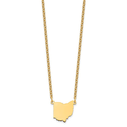 Vergoldet Sterlingsilber /gold Ohio State Halskette