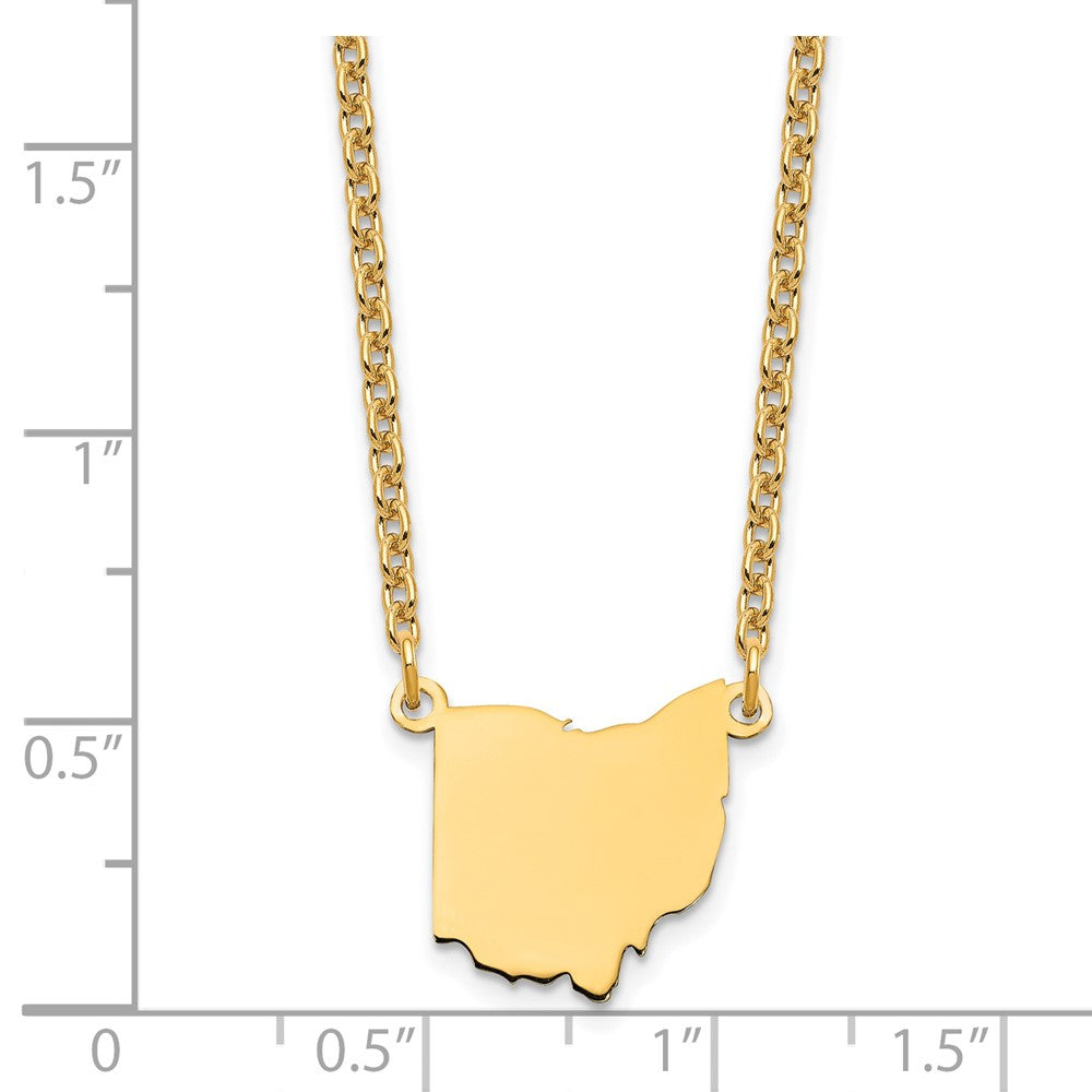 Vergoldet Sterlingsilber /gold Ohio State Halskette