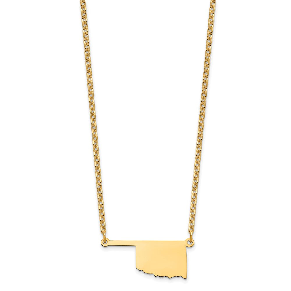 Vergoldet Sterlingsilber /gold Oklahoma State Halskette