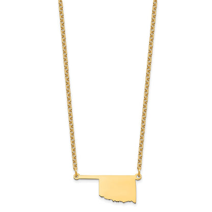 Vergoldet Sterlingsilber /gold Oklahoma State Halskette